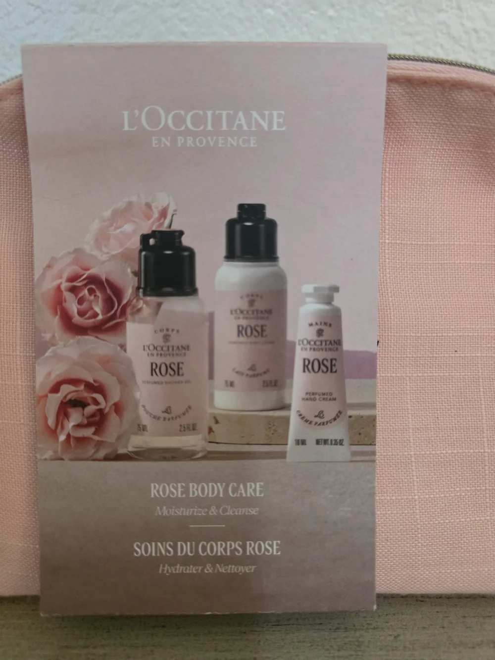 L'Occitane Pink Rose Travel Cosmetic Bag